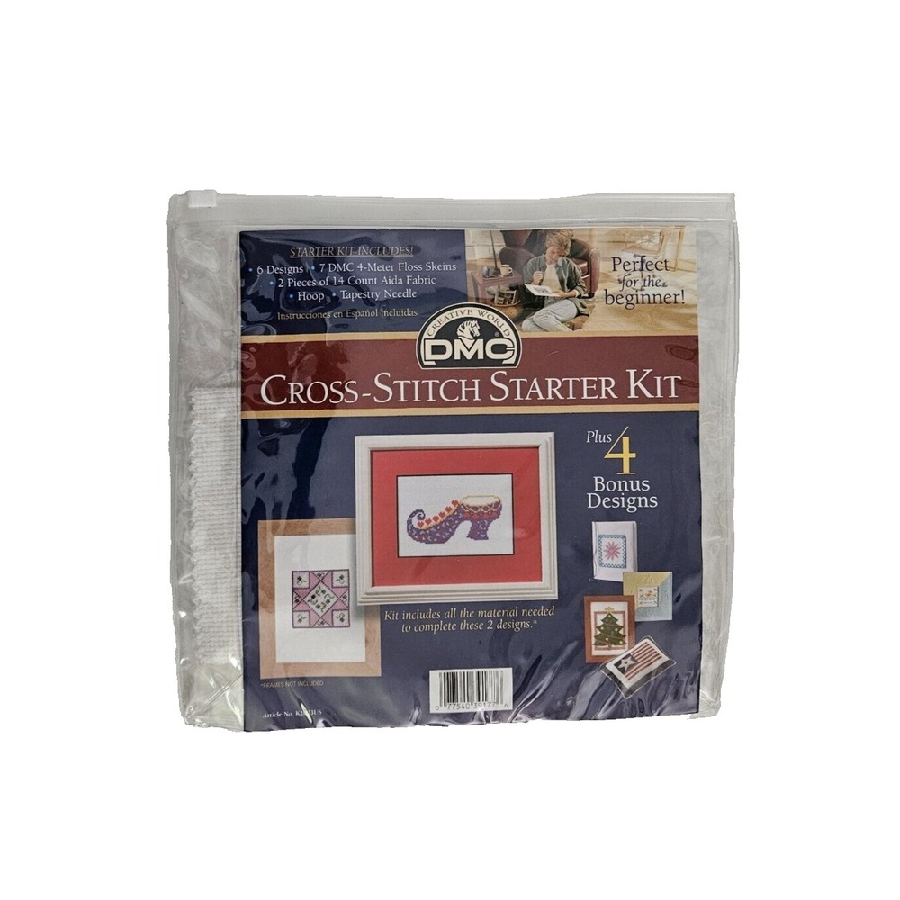 Cross Stitch Starter Kit DMC 6 Designs K2003US SEALED NEW OLD STOCK